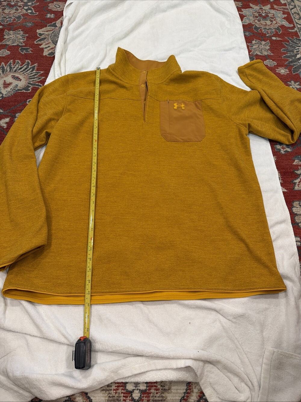 Under Armour Cold Gear Gold Henley Textured Sweater XXL Perfect NWOT